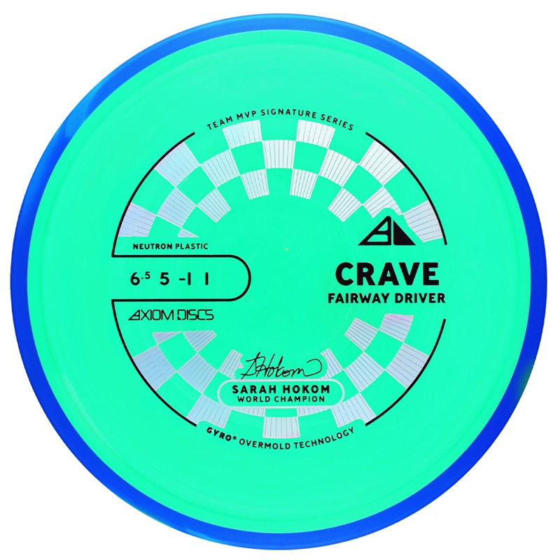 Axiom Neutron Crave fairway driver in teal with a blue GYRO rim