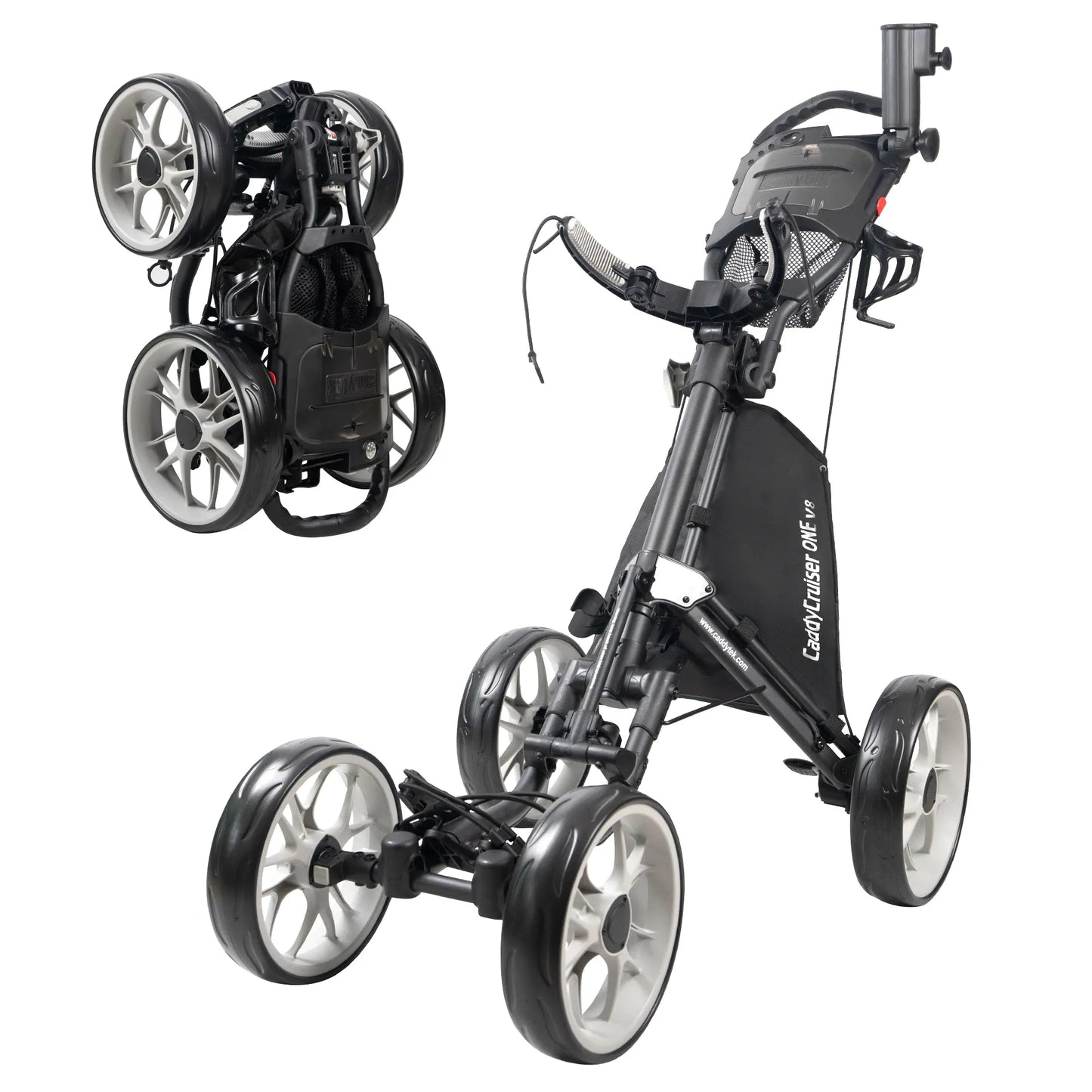 CaddyTek CaddyCruiser ONE V8 four-wheel golf push cart
