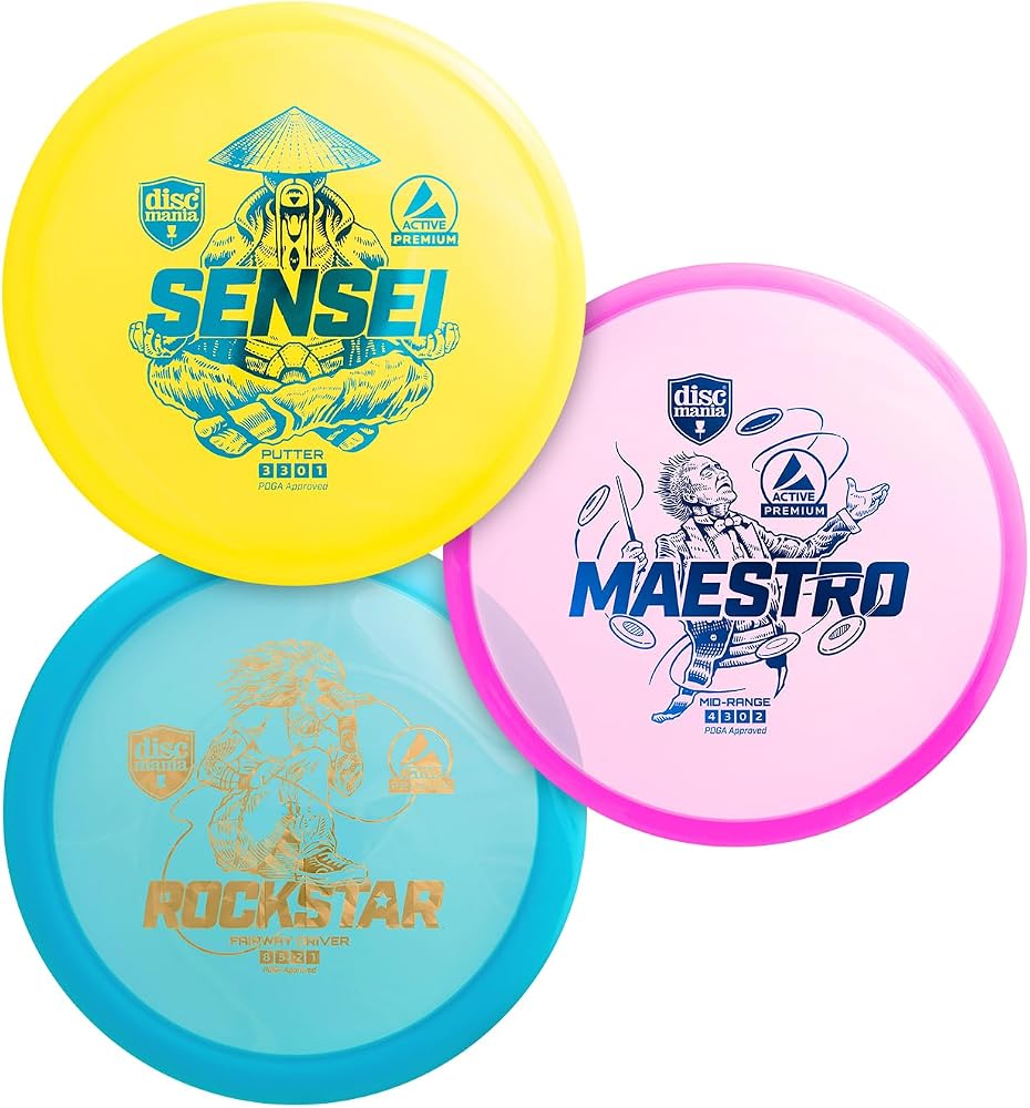 Discmania Disc Golf Starter Set with Sensei, Maestro, and Rockstar discs