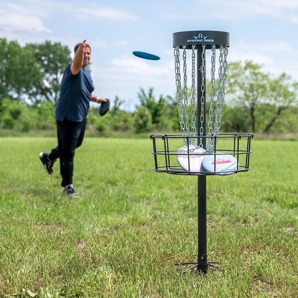 Disc golf baskets compared side by side