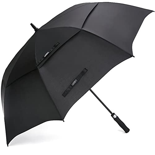 G4Free black double canopy vented golf umbrella, opened