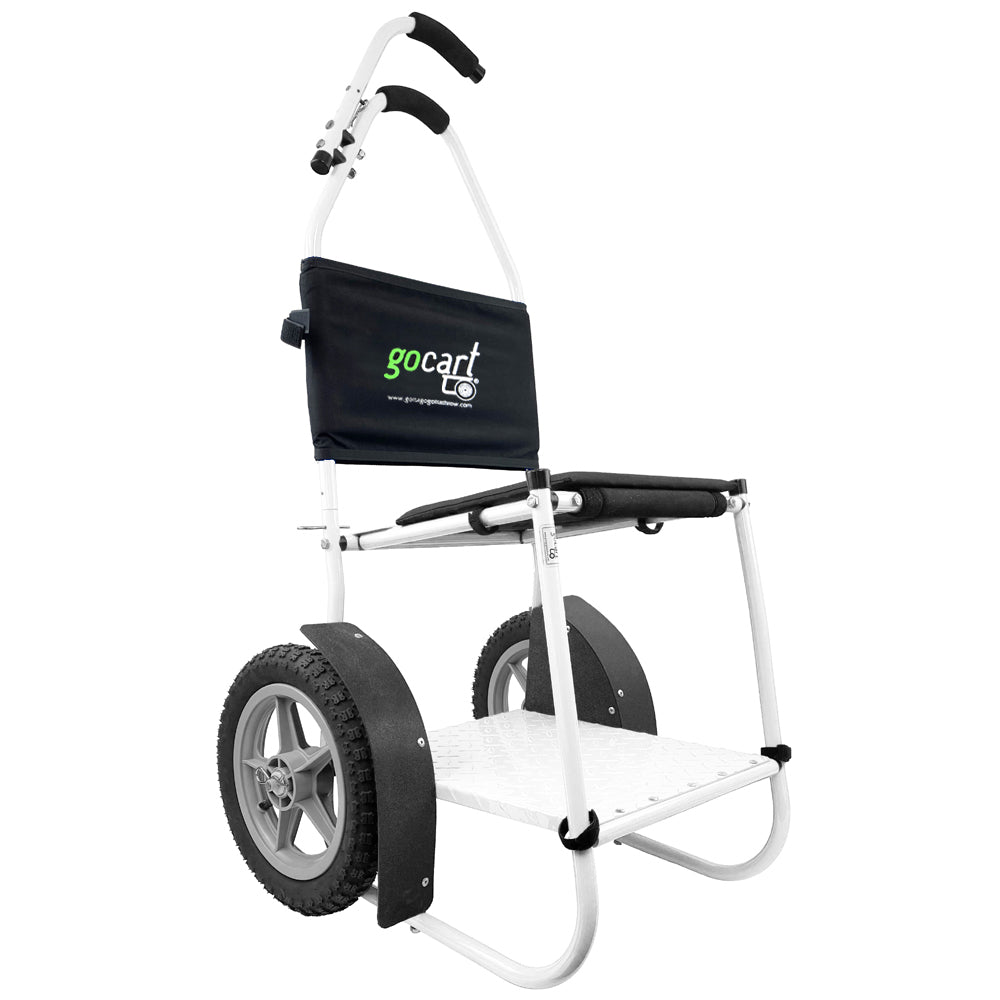 GGGT GoCart disc golf cart with cushioned hinged seat
