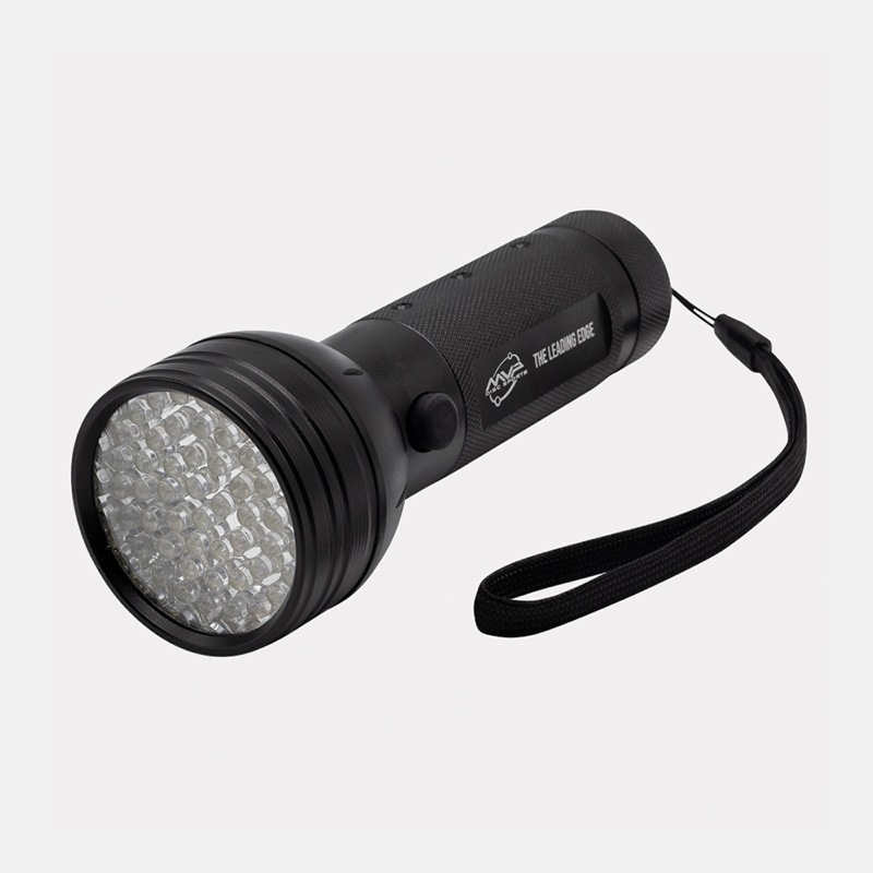 MVP Disc Sports Eclipse Large UV flashlight in black aluminum with a 51-LED head and wrist strap